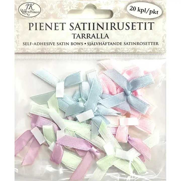 J.K. Primeco Satiinirusettitarra pieni pastelli 20kpl