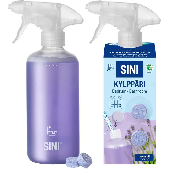 SINI Kylppäripuhdistusaine, starttipakkaus – pullo + 2 tablettia