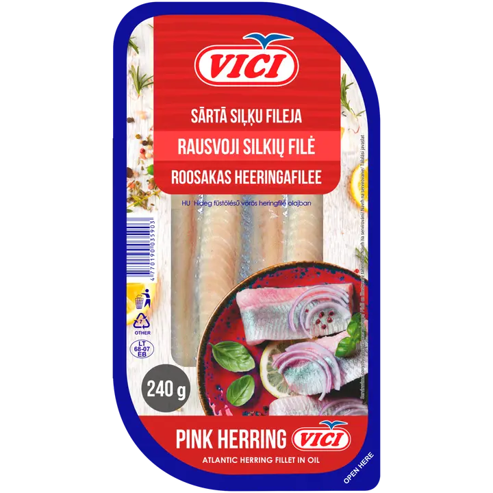 Vici Heeringafilee Roosakas K/S Õlis 240 G
