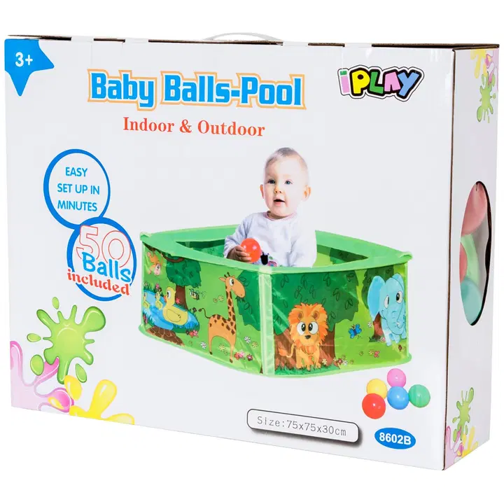 I Play Pallomeriallas ja 50 palloa 6cm 3v+