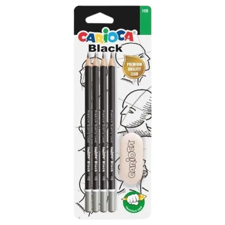 Harilik pliiats carioca black hb 4 tk