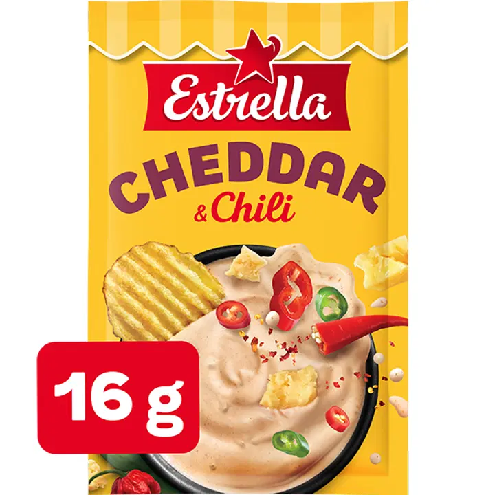 Estrella Cheddar & Chili Dippiseos 16g
