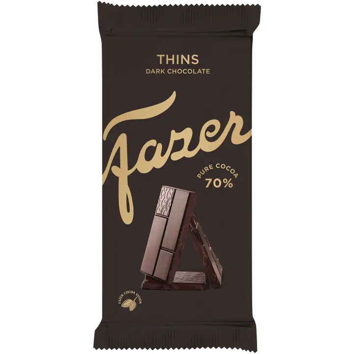 Karl Fazer Thins tumma suklaa 70% kaakaota suklaa levy 95g
