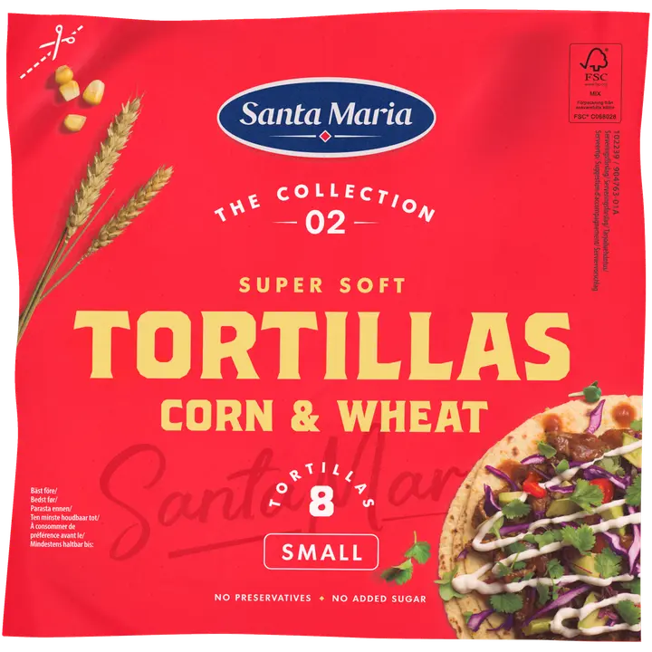 Santa Maria 200G Tortilla Corn & Wheat Small (8-pack) 200Gx14