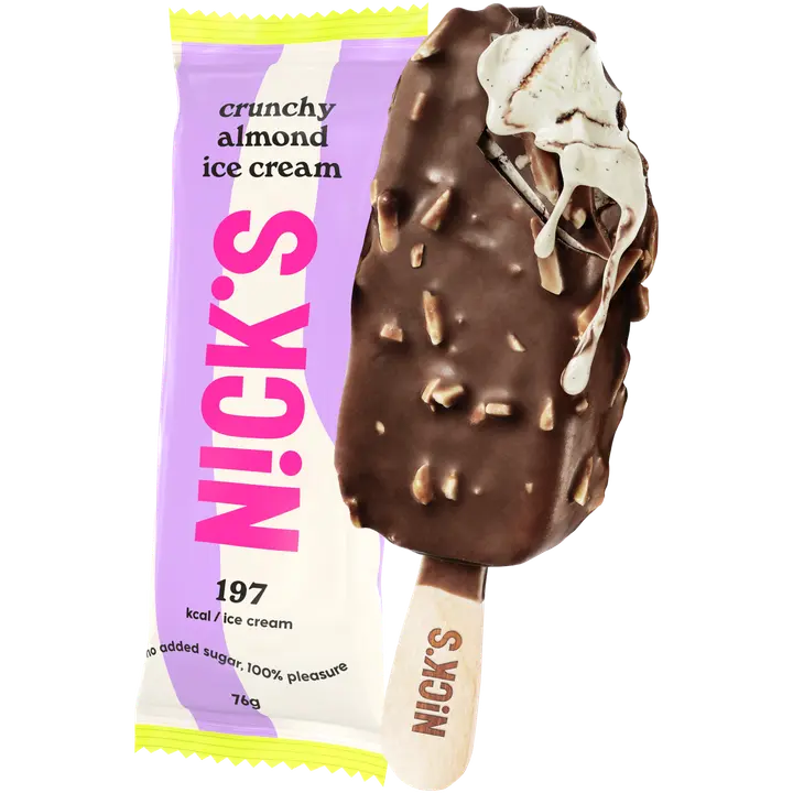 Nick’s crunchy almond jäätelö 76g