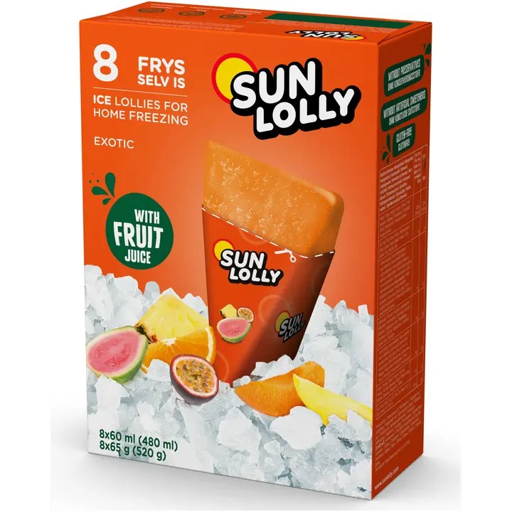 Sun Lolly Exotic Kotona jäädytettävä mehujää 8x60ml/65g