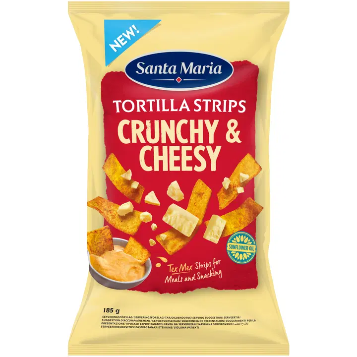 Santa Maria 185g Tortilla Strips Crunchy & Cheesy