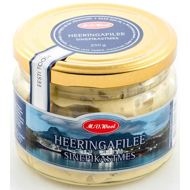 M.V.Wool Heeringafilee Sinepikastmes 250 G