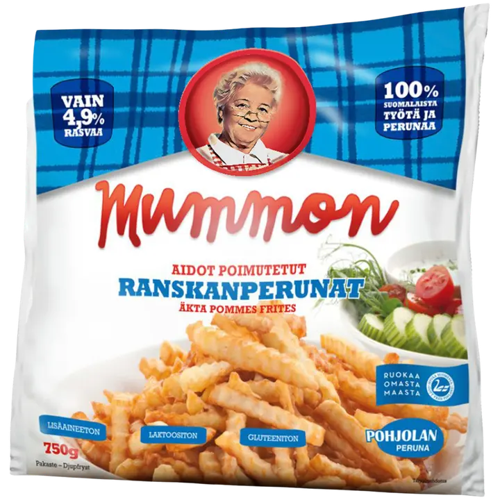 Mummon poimutetut ranskanperunat 750 g, pakaste