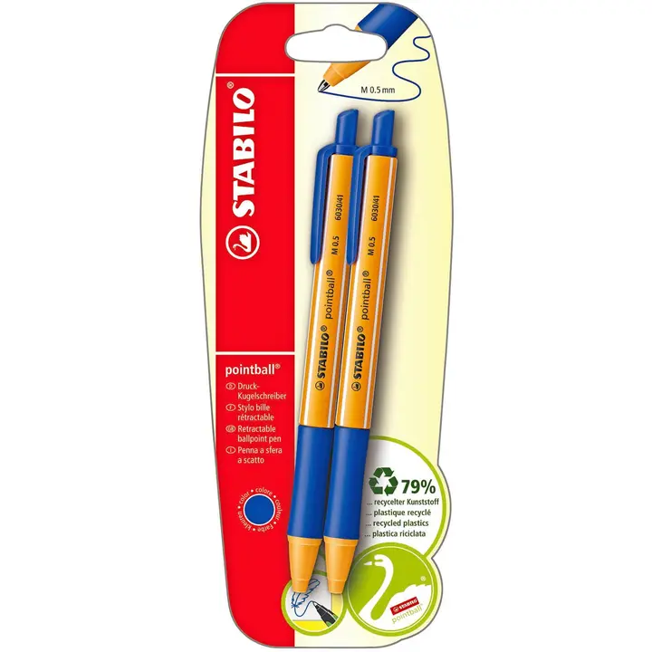 Stabilo kuulakärkikynä Pointball sininen 2kpl