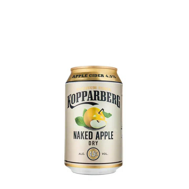 Premium Cider Kopparberg Naked Apple 4,5%, Kuiva omenasiideri tölkki 33cl