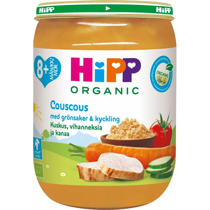 HiPP 190g Luomu Couscous, kasviksia ja kanaa 8kk