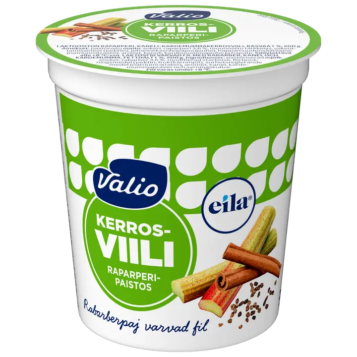 Valio kerrosviili 1 % 200 g raparperipaistos laktoositon