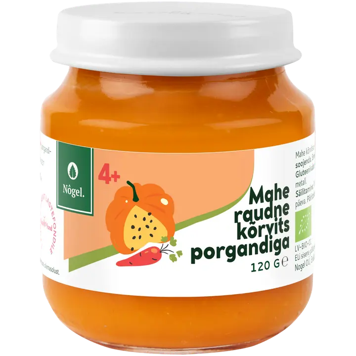 Nogel Mahe rauaga rikastatud kõrvits + porgand 4k, 120 g