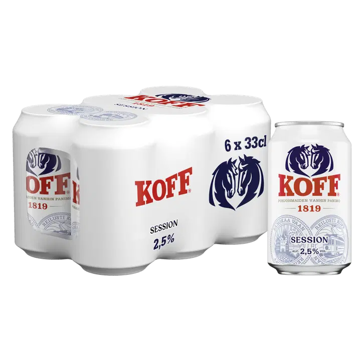 6-pack Koff Lager olut 2,5 % tölkki 0,33 L