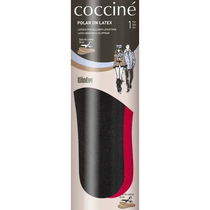 Coccine leikattava pohjallinen fleece-lateksi 36-46