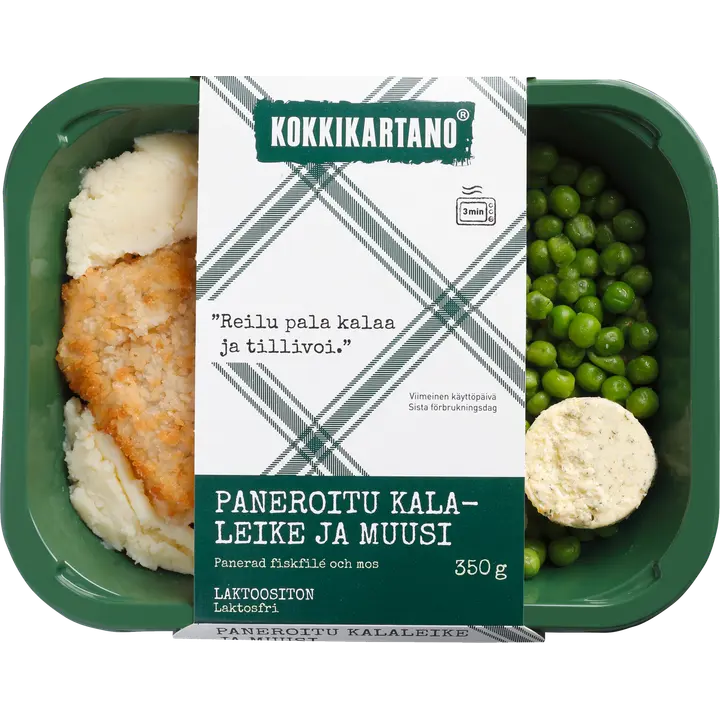 Kokkikartano Paneroitu kalaleike ja muusi 350g