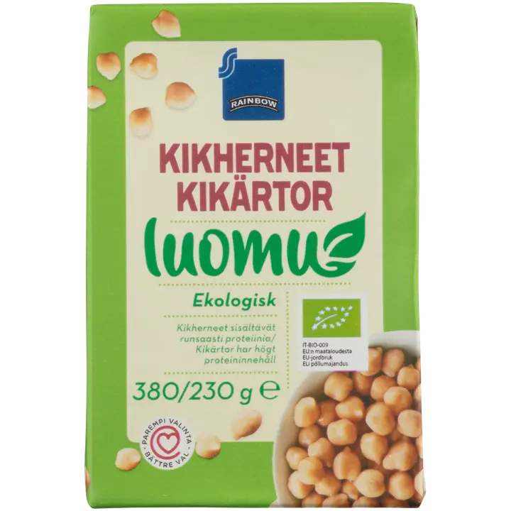 Rainbow kikherneet suolaliemessä luomu 380/230 g