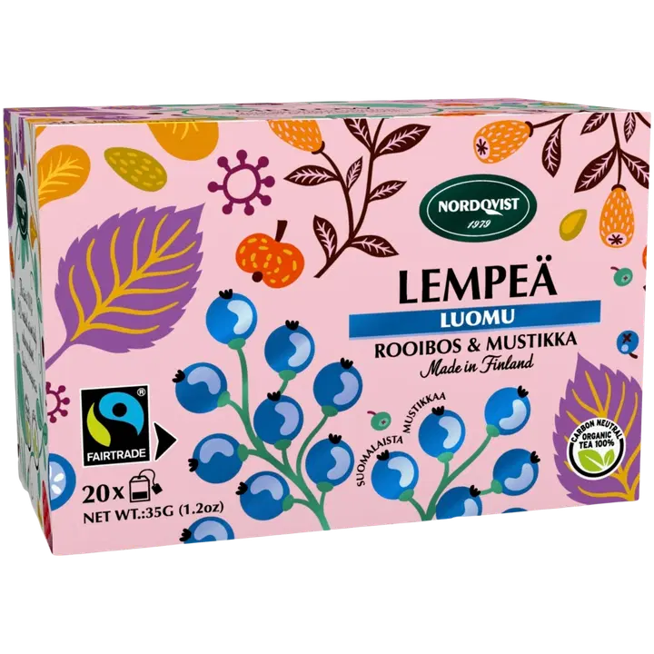 Nordqvist Lempeä Rooibos & Mustikka 20 x 1,75g FI-EKO-201 FT