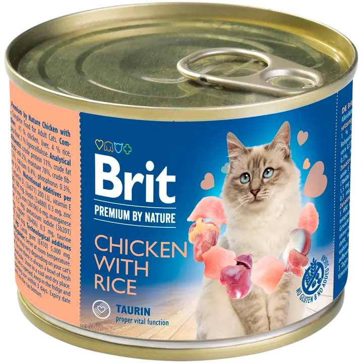 Konservtoit kassidele kana ja riisiga 200g