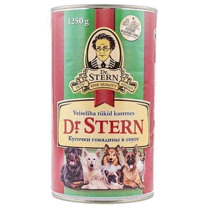 Dr.Stern konserv koertele veiseliha tükid kastmes 1,25kg