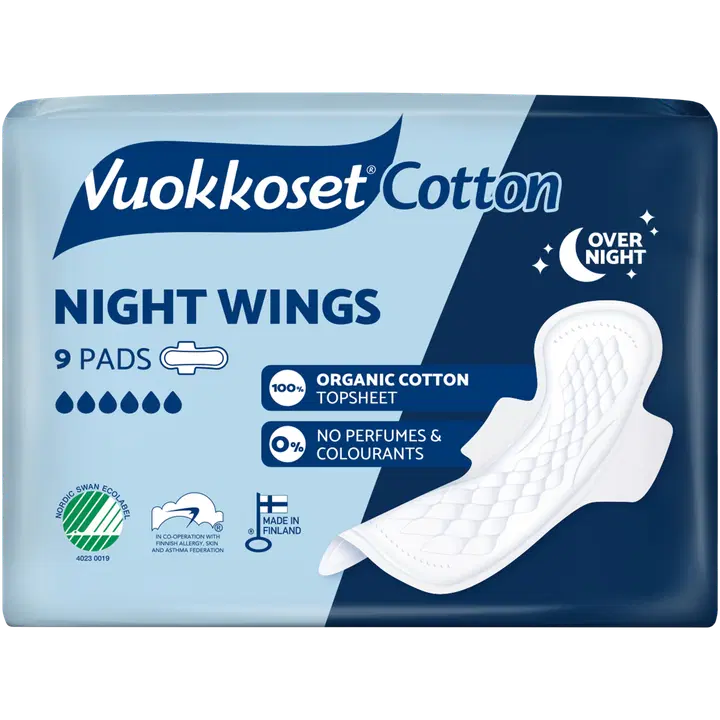 Vuokkoset Cotton Night Wings yöside 9 kpl