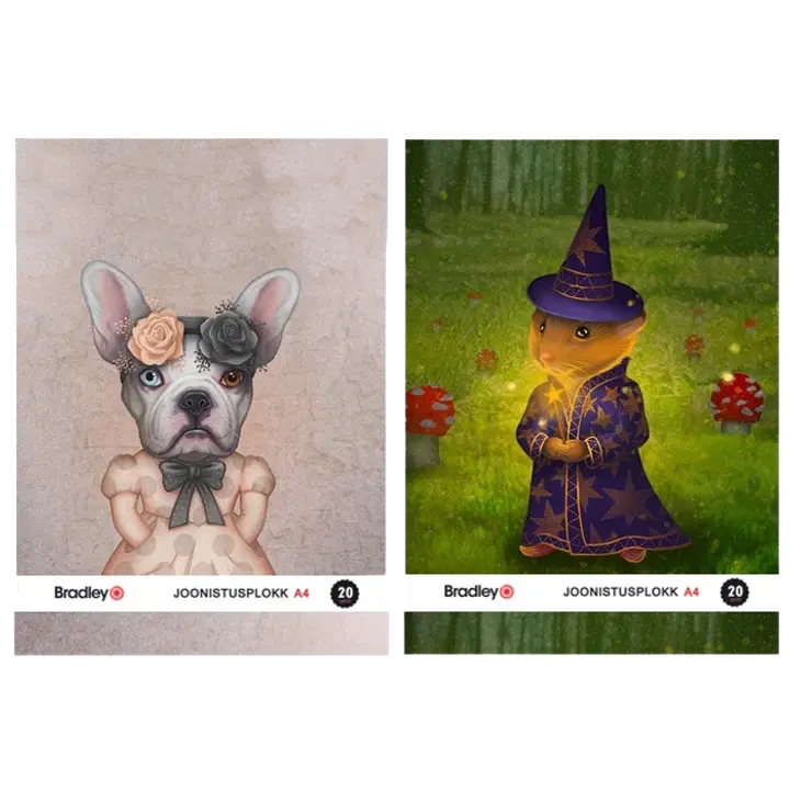 Joonistusplokk a4, 20 lehte 150g lucky laika 25