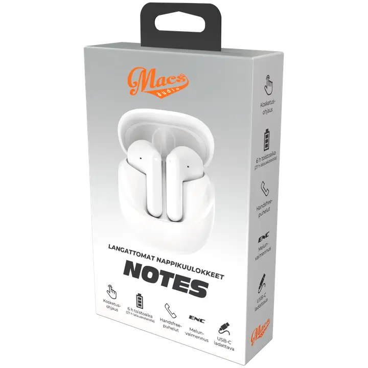 Nööpkõrvaklapid Macs Notes valge