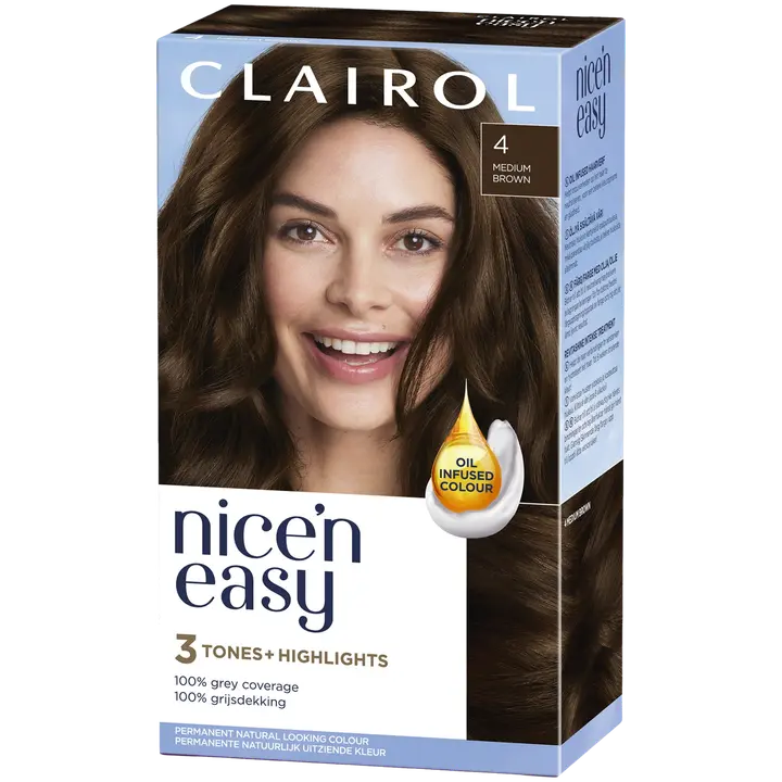 Clairol Nice´n Easy kestoväri 4 keskiruskea