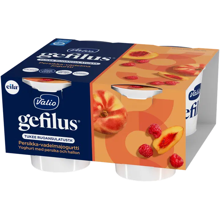 Valio Gefilus® OLO™ yoghurt persika-hallon laktosfri 4x125 g