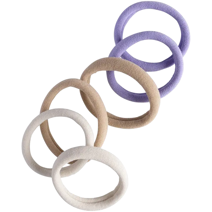 Pehmed juuksekummid lilla, beež 6tk