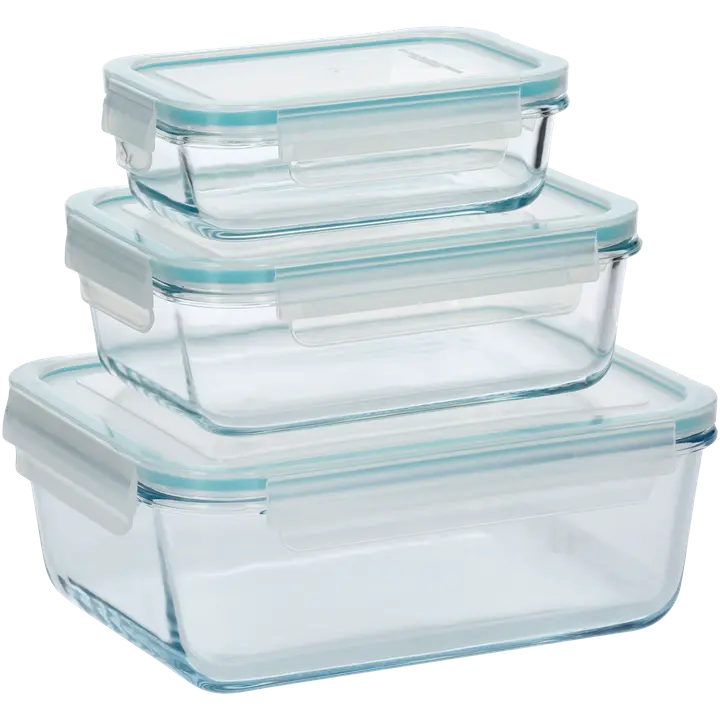 Lasinen ruoansäilytysrasia 3-pack