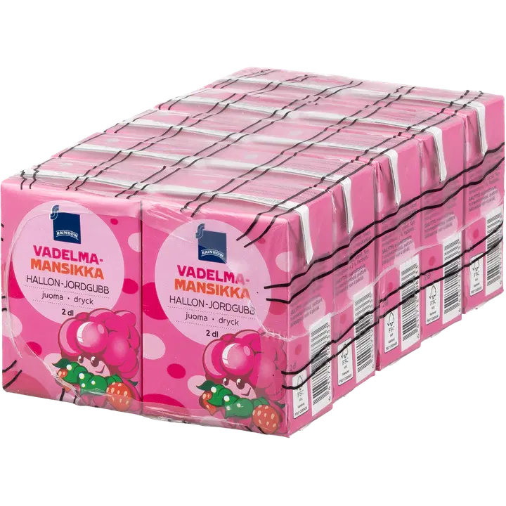 10 x Rainbow vadelma-mansikka juoma 2dl