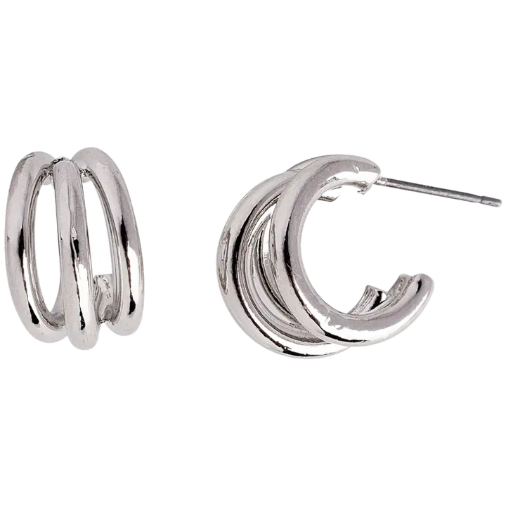 Cailap Rengaskorvakorut hopeanvärinen 3-osainen