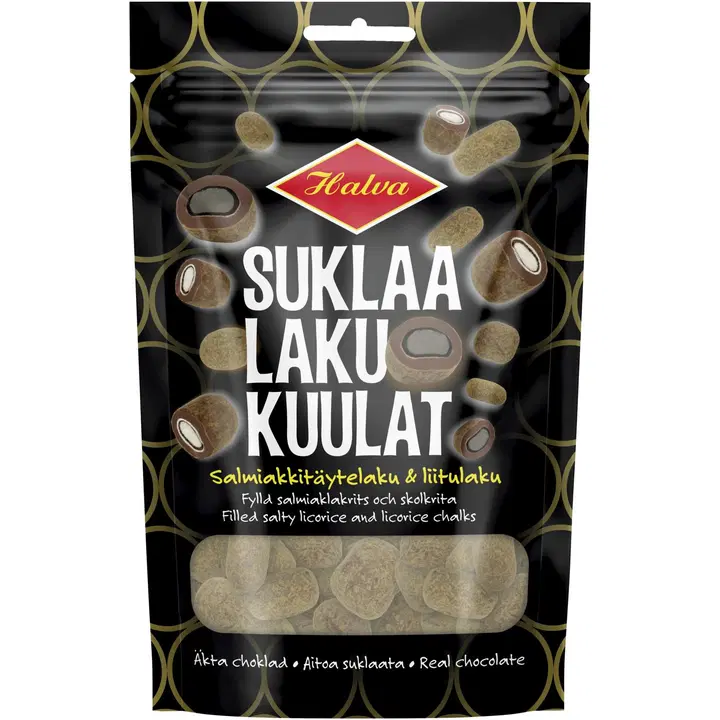 Halva Suklaalakukuulat Salmiakkitäytelakritsi & Liitulaku 130g