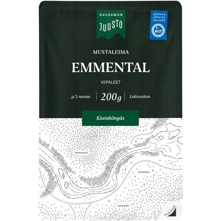 Kuusamon Juusto mustaleima Emmentaljuusto viipale 200 g