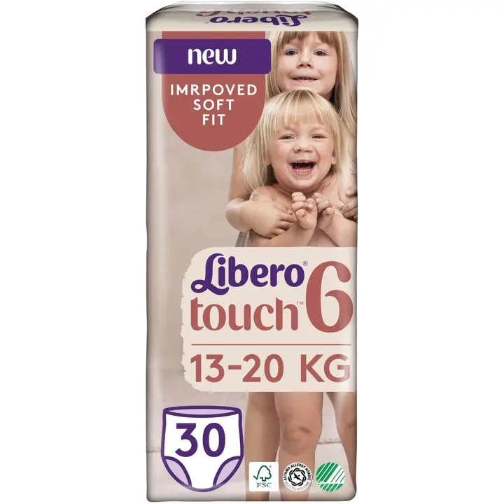 Libero Touch housuvaippa koko 6, 13-20 kg, 30 kpl