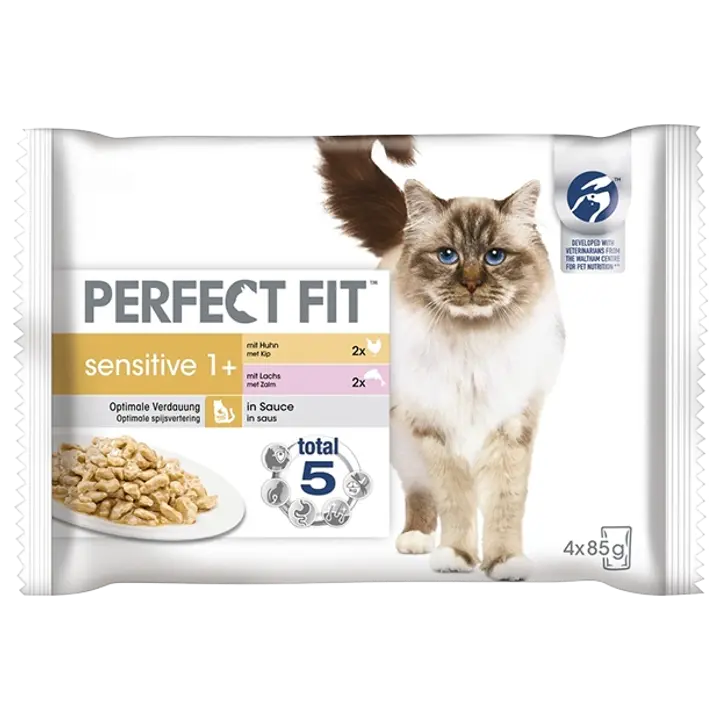 PERFECT FIT Einevalik kassidele, 4-pakk, Sensitive 4x85g