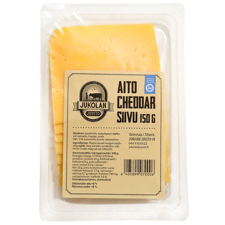 Jukolan Juusto Aito Cheddar siivu 150g