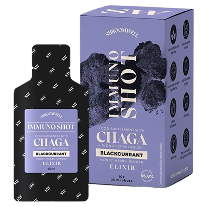 Shroomwell Immuno Elixir Shot mustsõstar 10x25ml