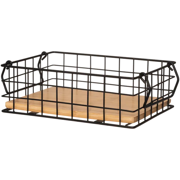 4Living Säilytyskori Grid suorakaide bambupohjalla