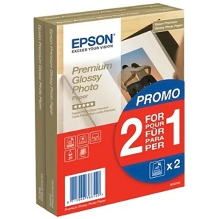 Epson Premium Glossy valokuvapaperi 100x150mm 2x40 arkkia