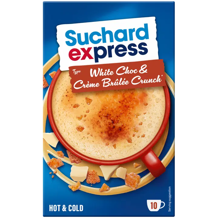 Suchard Express White Choc & Créme Brûlée Crunch dryckpulver 150g
