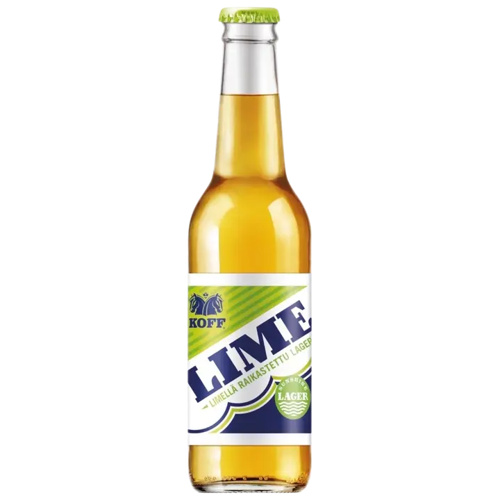 Koff Lime Lager olut 4,4 % lasipullo 0,33 L