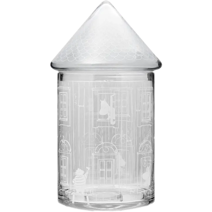 Muurla lasipurkki sisustusrasia Muumitalo 30,5cm