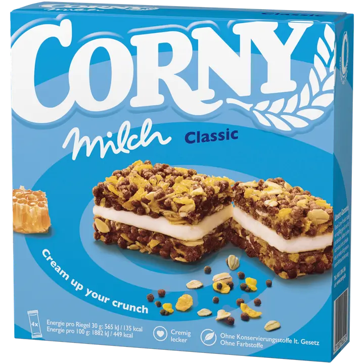 Corny milk 4-pakk piimatäidisega 120g