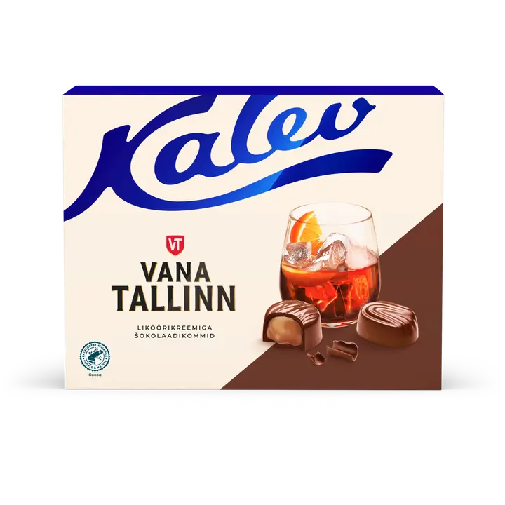 Kalev Vana Tallinn Cream koorelikööritäidisega šokolaadikompvekid 122 g