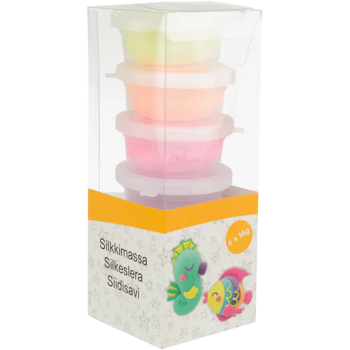 Silkkimassa 6 kpl pastellivärit
