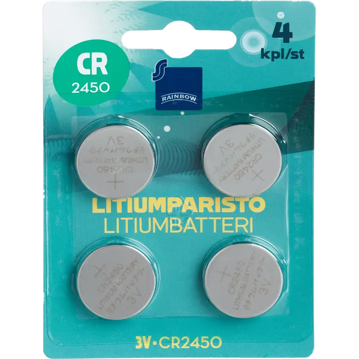 Rainbow litiumparisto CR2450 3V 4 kpl