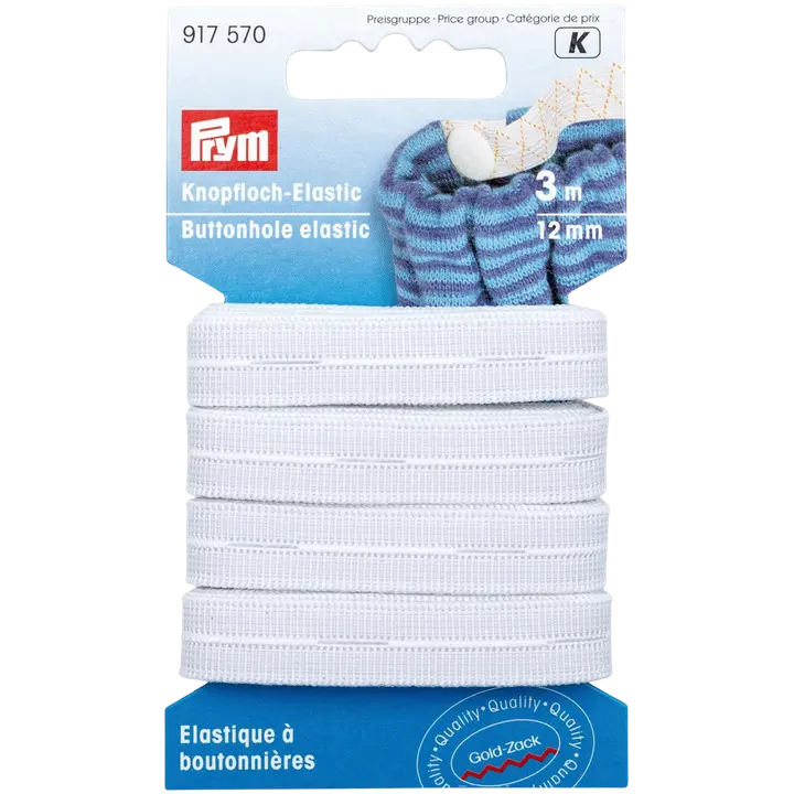 Prym reikäkuminauha 12 mm valkoinen 3 m/pakkaus